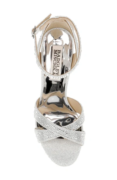 Shop Badgley Mischka Fizzy Ankle Strap Platform Sandal In Silver