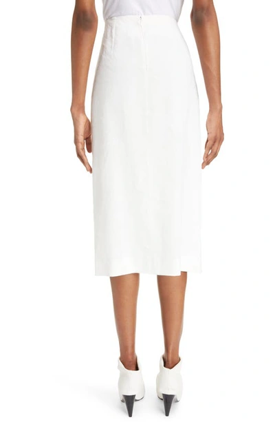 Shop Isabel Marant Feciae Pleated High Waist Hemp Blend Midi Skirt In White