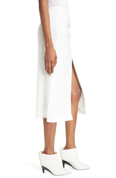 Shop Isabel Marant Feciae Pleated High Waist Hemp Blend Midi Skirt In White