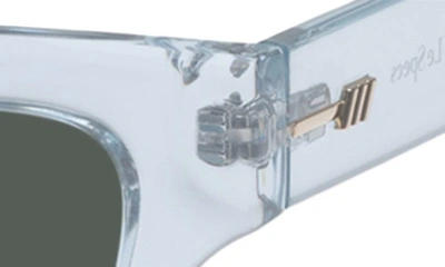 Shop Le Specs Hankering 50mm Rectangular Sunglasses In Blue / Khaki Mono