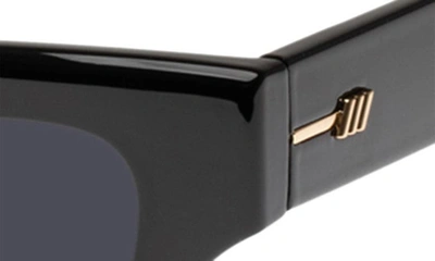 Shop Le Specs Hankering 50mm Rectangular Sunglasses In Black / Smoke Mono