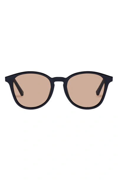 Le Specs Contraband 54mm Round Sunglasses In Black / Light Brown Mono |  ModeSens