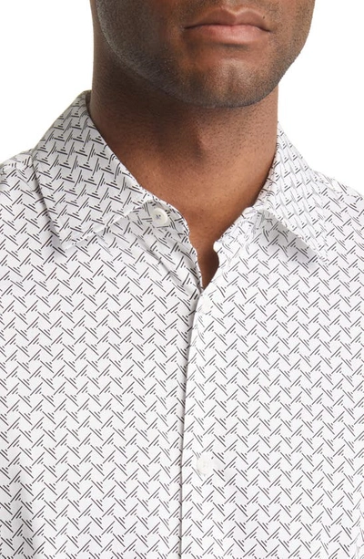 Shop Ted Baker Willuw Line Geo Print Button-up Shirt In White