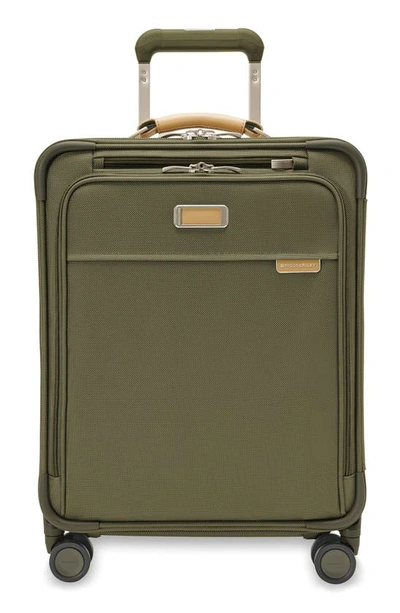 Shop Briggs & Riley Baseline Global Spinner Carry-on In Olive