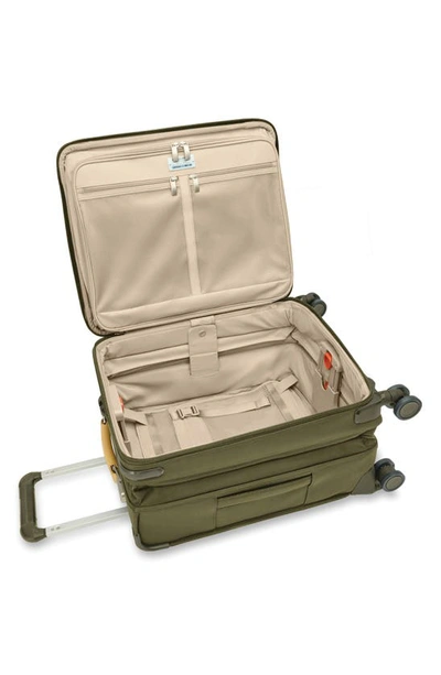 Shop Briggs & Riley Baseline Global Spinner Carry-on In Olive