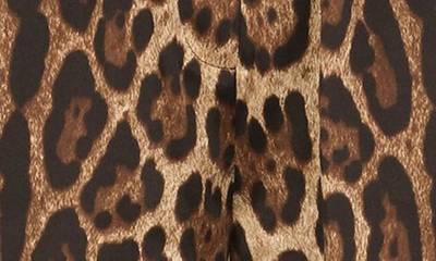 Shop Dolce & Gabbana Leopard Print Stretch Silk Satin Shorts In Light Brown