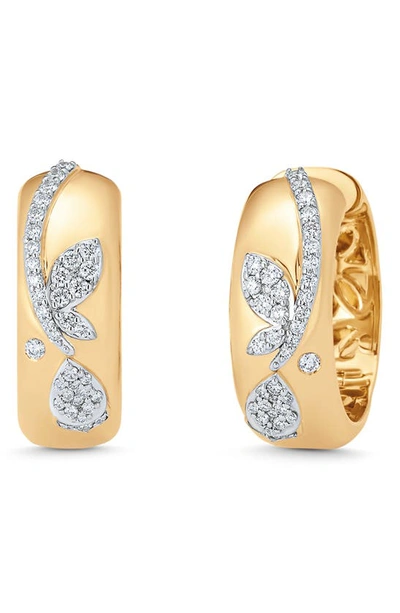 Shop Sara Weinstock Lierre Diamond Hoop Earrings In Yellow Gold