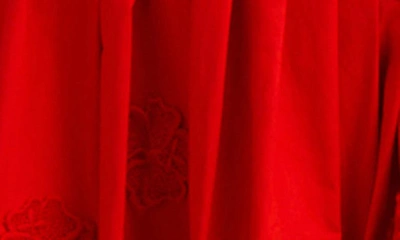 Shop Oscar De La Renta Tiger Lily Guipure Lace Fit & Flare Midi Dress In Scarlet