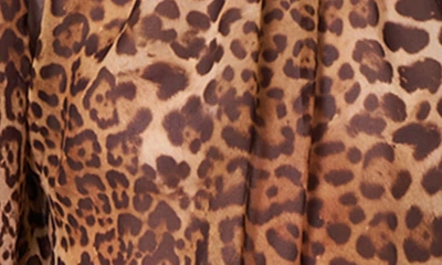 Shop Carolina Herrera Leopard Print Long Sleeve Chiffon Dress In Multi-color