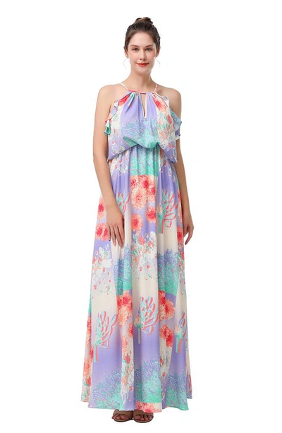 Shop Kimi And Kai Pixie Floral Maternity/nursing Maxi Dress In Multicolored