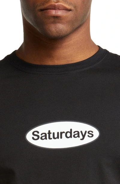Shop Saturdays Surf Nyc Oval Logo Cotton Graphic Tee In Black