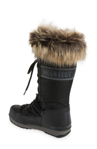 Shop Moon Boot Monaco Protecht Waterproof Faux Fur Trim Boot In Black
