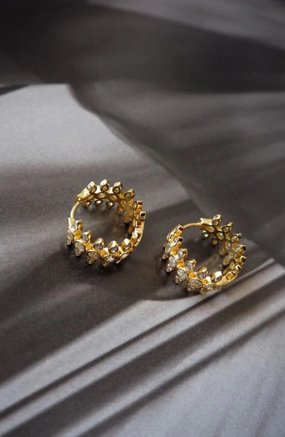 Shop Luv Aj Florette Hoop Earrings In Gold