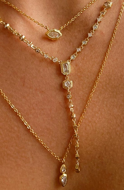 Shop Luv Aj Stellar Bezel Lariat Necklace In Gold