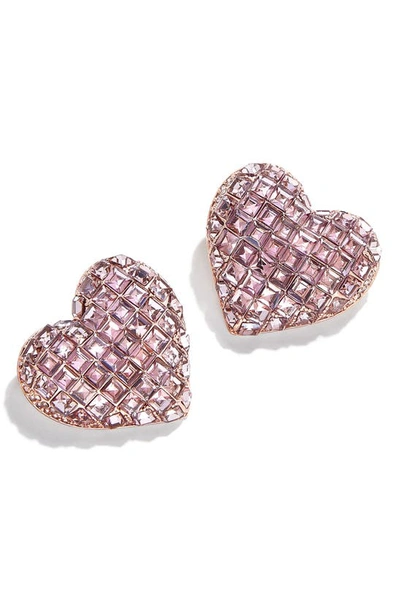 Shop Baublebar Jill Heart Stud Earrings In Pink