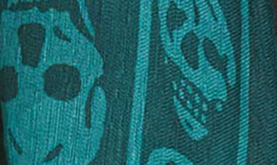 Shop Alexander Mcqueen Skull Silk Scarf In 3067 D.green Bott/ L.green