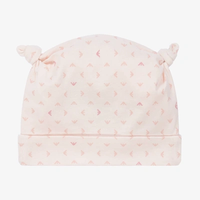 Shop Emporio Armani Baby Girls Pink Monogram Hat