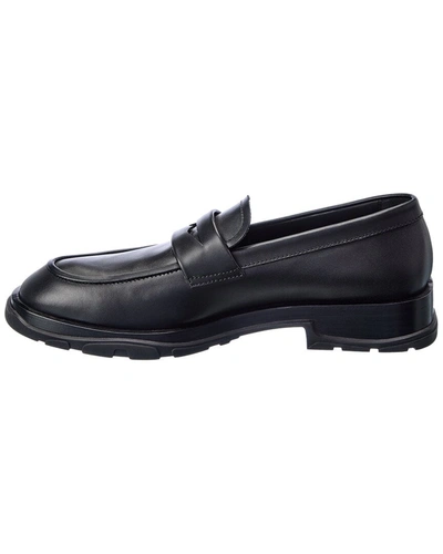 Shop Alexander Mcqueen Leather Loafer In Black