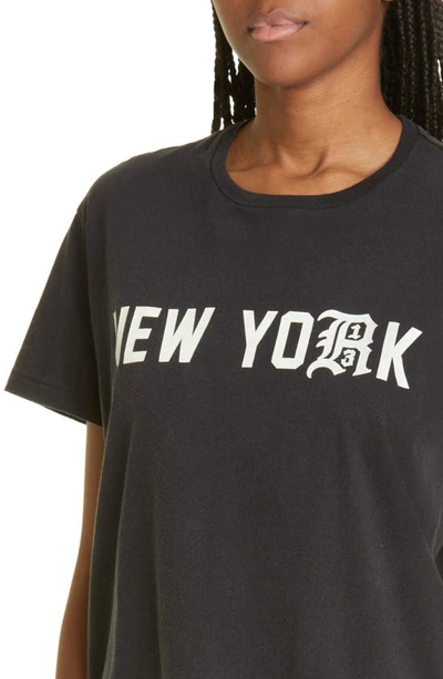 Shop R13 New York Cotton Jersey Graphic Tee In Black