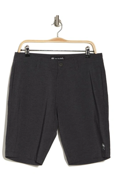 Shop Travismathew Cast The Net Hybrid Shorts In Heather Black