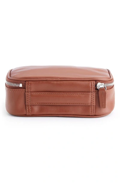 Shop Royce New York Leather Tech Accessory Case In Tan- Gold Foil