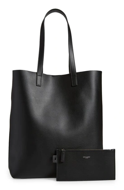 Shop Saint Laurent North/south Shopping Leather Tote In Nero