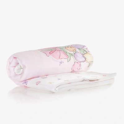 Shop Monnalisa Girls Pink Cotton Padded Blanket (100cm)
