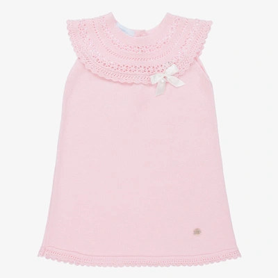 Shop Artesania Granlei Girls Pink Cotton Knit Dress