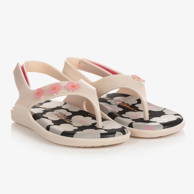 Shop Mini Melissa Girls White Flower Jelly Sandals