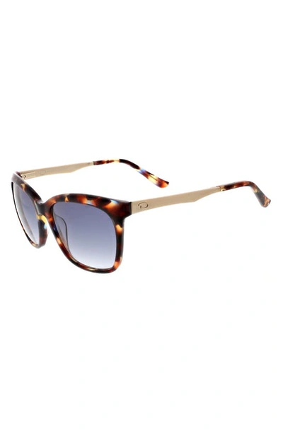 Shop Oscar De La Renta 55mm Cat Eye Combination Sunglasses In Blue Demi