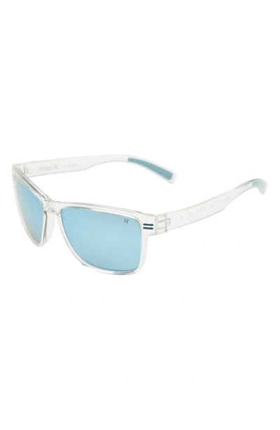 Shop Hurley Ogs 57mm Polarized Square Sunglasses In Clear Crystal/ Smoke Base