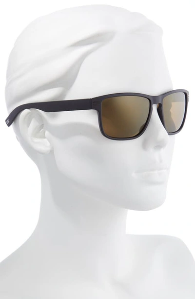 Shop Hurley Ogs 57mm Polarized Square Sunglasses In Matte Black/ Brown Base