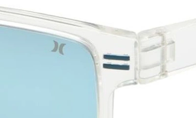Shop Hurley Ogs 57mm Polarized Square Sunglasses In Clear Crystal/ Smoke Base