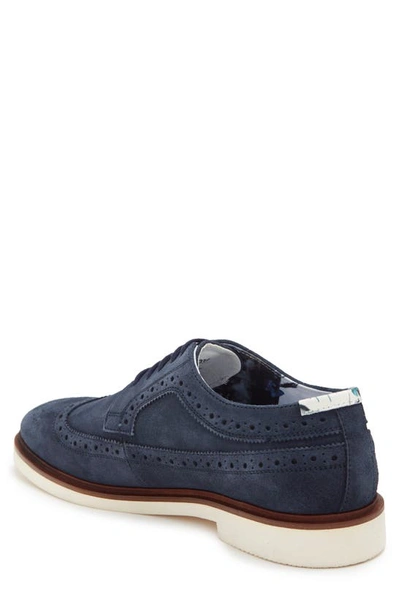 Shop Paisley & Gray Paisley And Gray Fashion Wingtip Derby In Navy Suede