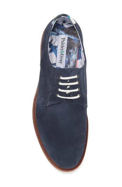 Shop Paisley & Gray Paisley And Gray Casual Plain Toe Derby In Navy Suede