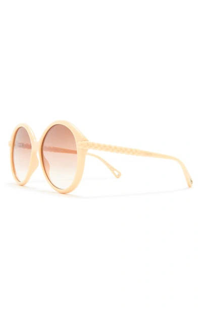 Chloé 58mm Round Sunglasses In Ivory Ivory Brown