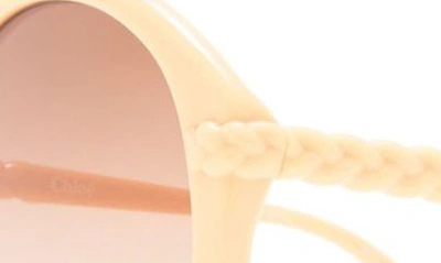 Chloé 58mm Round Sunglasses In Ivory Ivory Brown