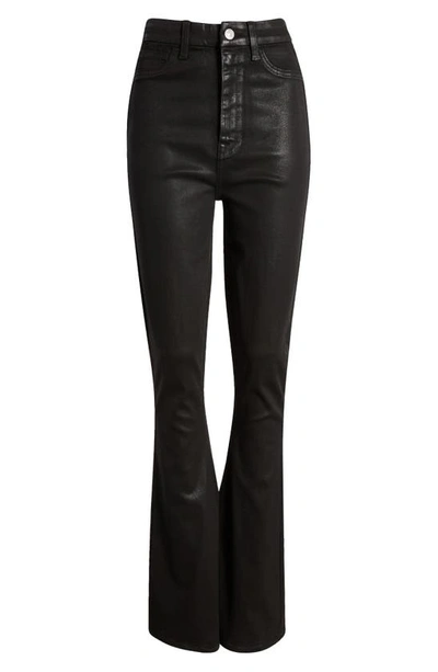 Shop 7 For All Mankind Ultra High Waist Skinny Bootcut Jeans In Coated Blk