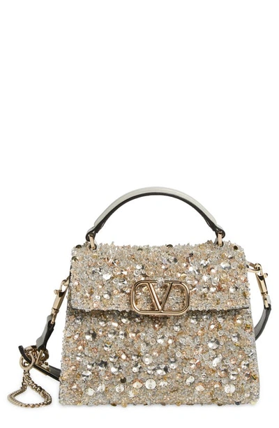 Valentino - Garavani Vsling Handbag With Sparkling Embroidery – Silver –  Shop It