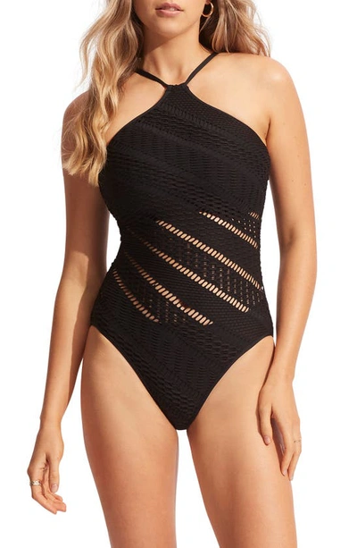 Shop Seafolly Marrakesh Dd-cup One-piece Swimsuit In Black