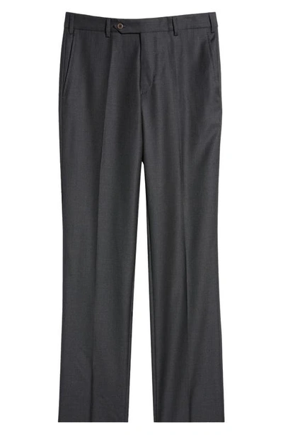 Zanella Devon Wool Straight Leg Pants In Dark Grey