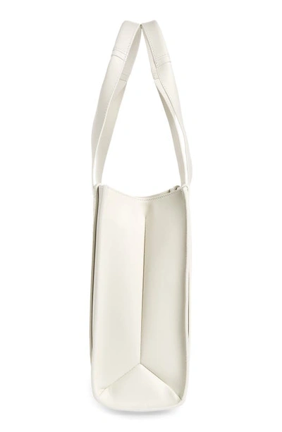 Shop Chloé Medium Woody Leather Tote In 101 White
