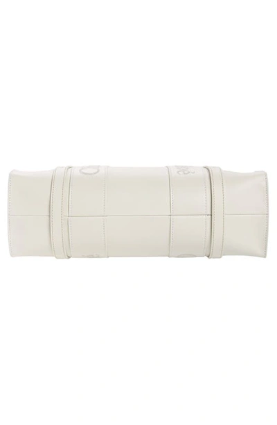 Shop Chloé Medium Woody Leather Tote In 101 White