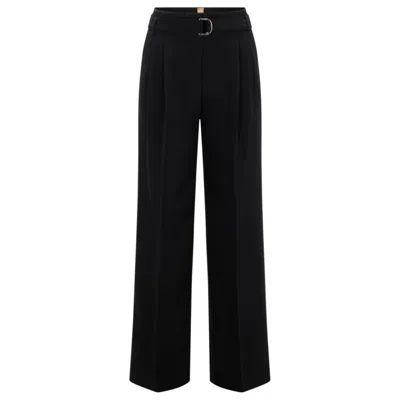 Hugo Boss Regular-fit Blazer In Crease-resistant Crepe In Black