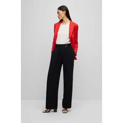 Hugo Boss Regular-fit Blazer In Crease-resistant Crepe In Black