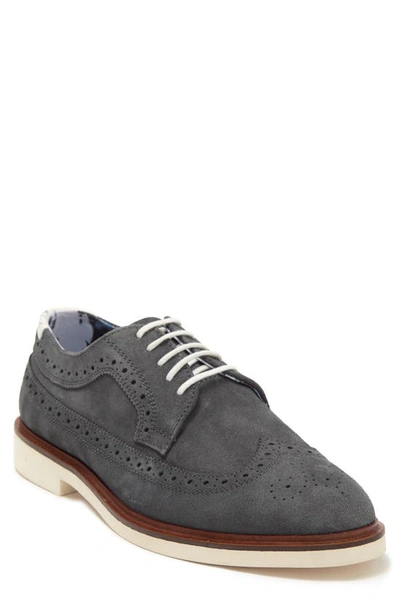 Shop Paisley & Gray Paisley And Gray Fashion Wingtip Derby In Grey Suede