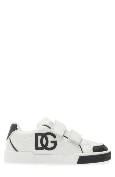 Shop Dolce & Gabbana Dg Interlock Logo Low Top Sneaker In White/ Black