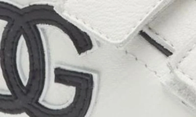 Shop Dolce & Gabbana Dg Interlock Logo Low Top Sneaker In White/ Black