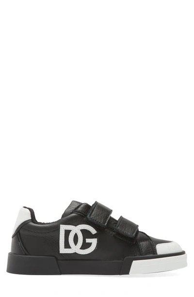 Shop Dolce & Gabbana Dg Interlock Logo Low Top Sneaker In Black/ White