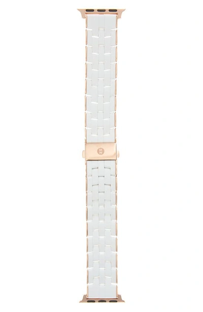 Shop Michele Silicone 20mm Apple Watch® Bracelet Watchband In White/pink Gold